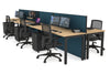 Horizon Quadro 6p Bench Square Legs Office Workstation [1600L x 700W] - Thumbnail 35 