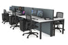 Horizon Quadro 6p Bench Square Legs Office Workstation [1600L x 700W] - Thumbnail 30 