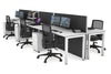 Horizon Quadro 6p Bench Square Legs Office Workstation [1600L x 700W] - Thumbnail 6 