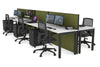 Horizon Quadro 6p Bench Square Legs Office Workstation [1600L x 700W] - Thumbnail 28 