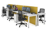 Horizon Quadro 6p Bench Square Legs Office Workstation [1600L x 700W] - Thumbnail 2 
