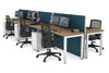 Horizon Quadro 6p Bench Square Legs Office Workstation [1600L x 700W] - Thumbnail 17 