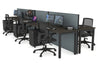 Horizon Quadro 6p Bench Square Legs Office Workstation [1600L x 700W] - Thumbnail 49 