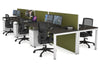 Horizon Quadro 6p Bench Square Legs Office Workstation [1600L x 800W with Cable Scallop] - Thumbnail 22 