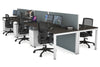 Horizon Quadro 6p Bench Square Legs Office Workstation [1600L x 800W with Cable Scallop] - Thumbnail 24 