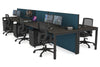 Horizon Quadro 6p Bench Square Legs Office Workstation [1600L x 800W with Cable Scallop] - Thumbnail 48 