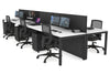 Horizon Quadro 6p Bench Square Legs Office Workstation [1800L x 800W with Cable Scallop] - Thumbnail 31 