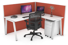 - Horizon Quadro A Leg L-Shaped Corner Office Desk [1400L x 1550W with Cable Scallop] - 1