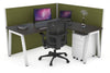Horizon Quadro A Legs L-Shaped Corner Office Desk [1400L x 1800W with Cable Scallop] - Thumbnail 21 