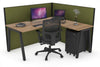 Horizon Quadro A Legs L-Shaped Corner Office Desk [1400L x 1800W with Cable Scallop] - Thumbnail 39 
