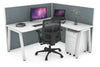 Horizon Quadro A Legs L-Shaped Corner Office Desk [1400L x 1800W with Cable Scallop] - Thumbnail 5 