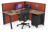 Horizon Quadro A Legs L-Shaped Corner Office Desk [1400L x 1800W with Cable Scallop] - Thumbnail 37 