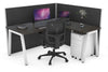 Horizon Quadro A Legs L-Shaped Corner Office Desk [1400L x 1800W with Cable Scallop] - Thumbnail 24 