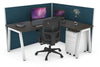 Horizon Quadro A Legs L-Shaped Corner Office Desk [1400L x 1800W with Cable Scallop] - Thumbnail 22 