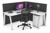 Horizon Quadro A Legs L-Shaped Corner Office Desk [1400L x 1800W with Cable Scallop] - Thumbnail 6 