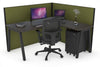 Horizon Quadro A Legs L-Shaped Corner Office Desk [1400L x 1800W with Cable Scallop] - Thumbnail 45 