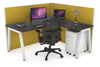 Horizon Quadro A Legs L-Shaped Corner Office Desk [1400L x 1800W with Cable Scallop] - Thumbnail 20 