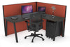 Horizon Quadro A Legs L-Shaped Corner Office Desk [1400L x 1800W with Cable Scallop] - Thumbnail 43 