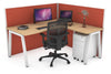 Horizon Quadro A Legs L-Shaped Corner Office Desk [1400L x 1800W with Cable Scallop] - Thumbnail 7 