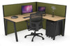 Horizon Quadro A Legs L-Shaped Corner Office Desk [1400L x 1800W with Cable Scallop] - Thumbnail 33 