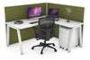Horizon Quadro A Legs L-Shaped Corner Office Desk [1400L x 1800W with Cable Scallop] - Thumbnail 3 