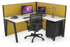 Horizon Quadro A Legs L-Shaped Corner Office Desk [1400L x 1800W with Cable Scallop] - Thumbnail 26 