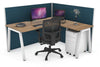 Horizon Quadro A Legs L-Shaped Corner Office Desk [1400L x 1800W with Cable Scallop] - Thumbnail 16 