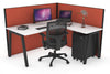 Horizon Quadro A Legs L-Shaped Corner Office Desk [1400L x 1800W with Cable Scallop] - Thumbnail 25 