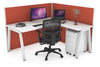 Horizon Quadro A Legs L-Shaped Corner Office Desk [1400L x 1800W with Cable Scallop] - Thumbnail 1 