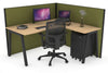 Horizon Quadro A Legs L-Shaped Corner Office Desk [1600L x 1550W with Cable Scallop] - Thumbnail 33 