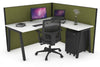 Horizon Quadro A Legs L-Shaped Corner Office Desk [1600L x 1550W with Cable Scallop] - Thumbnail 27 