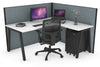 Horizon Quadro A Legs L-Shaped Corner Office Desk [1600L x 1550W with Cable Scallop] - Thumbnail 29 