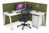 Horizon Quadro A Legs L-Shaped Corner Office Desk [1600L x 1550W with Cable Scallop] - Thumbnail 3 