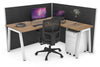 Horizon Quadro A Legs L-Shaped Corner Office Desk [1600L x 1550W with Cable Scallop] - Thumbnail 18 