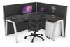 Horizon Quadro A Legs L-Shaped Corner Office Desk [1600L x 1550W with Cable Scallop] - Thumbnail 24 