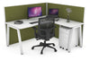 Horizon Quadro A Legs L-Shaped Corner Office Desk [1800L x 1800W with Cable Scallop] - Thumbnail 3 