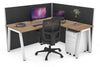 Horizon Quadro A Legs L-Shaped Corner Office Desk [1800L x 1800W with Cable Scallop] - Thumbnail 18 