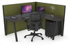 Horizon Quadro A Legs L-Shaped Corner Office Desk [1800L x 1800W with Cable Scallop] - Thumbnail 45 