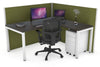 Horizon Quadro Square Legs L-Shaped Corner Office Desk [1400L x 1550W with Cable Scallop] - Thumbnail 21 