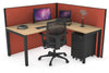 Horizon Quadro Square Legs L-Shaped Corner Office Desk [1400L x 1550W with Cable Scallop] - Thumbnail 31 