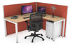Horizon Quadro Square Legs L-Shaped Corner Office Desk [1400L x 1550W with Cable Scallop] - Thumbnail 7 