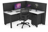 Horizon Quadro Square Legs L-Shaped Corner Office Desk [1400L x 1700W] - Thumbnail 30 