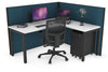 Horizon Quadro Square Legs L-Shaped Corner Office Desk [1400L x 1700W] - Thumbnail 28 