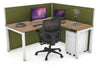 Horizon Quadro Square Legs L-Shaped Corner Office Desk [1400L x 1800W with Cable Scallop] - Thumbnail 15 