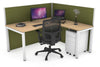 Horizon Quadro Square Legs L-Shaped Corner Office Desk [1400L x 1800W with Cable Scallop] - Thumbnail 9 