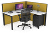 Horizon Quadro Square Legs L-Shaped Corner Office Desk [1600L x 1800W with Cable Scallop] - Thumbnail 26 