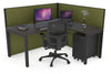 Horizon Quadro Square Legs L-Shaped Corner Office Desk [1600L x 1800W with Cable Scallop] - Thumbnail 45 