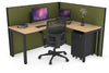 Horizon Quadro Square Legs L-Shaped Corner Office Desk [1800L x 1450W] - Thumbnail 33 