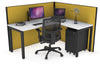 Horizon Quadro Square Legs L-Shaped Corner Office Desk [1800L x 1450W] - Thumbnail 26 