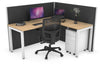 Horizon Quadro Square Legs L-Shaped Corner Office Desk [1800L x 1450W] - Thumbnail 12 